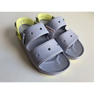 Crocs Classic All-Terrain Sandals Men's Sz 11 Slip On Clog Shoes Grey Yellow NEW